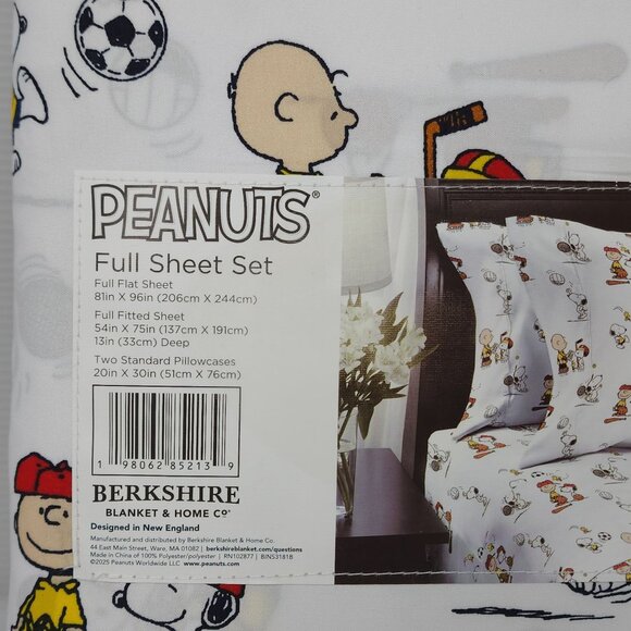 Peanuts Snoopy Full Double Sheets Set Sports Boys Soccer Hockey Tennis Softball - Picture 5 of 7